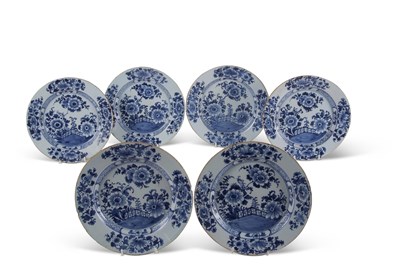 Lot 70 - Set of 6 18th Century Delft Plates