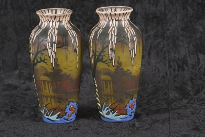 Lot 8 - Art Deco Cameo Effect Vases by Clio