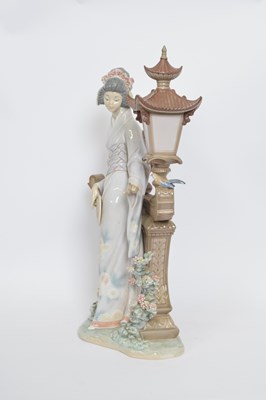 Lot 46 - Large Lladro figure of a Japanese lady with...