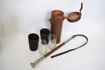 Lot 80 - Riding whip with white metal top and ferrule,...