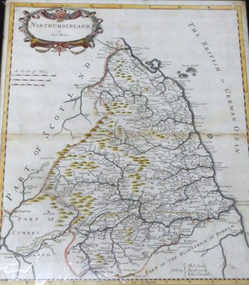 Lot 605 - ROBERT MORDEN: NORTHUMBERLAND, engraved hand...