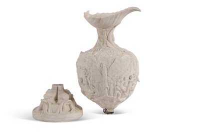 Lot 86 - A rare Parian ware ewer featuring the death of...