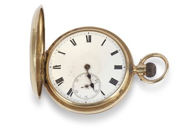 Lot 396 - An 18ct J W Benson half hunter pocket watch,...
