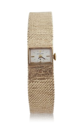 Lot 404 - A 9ct gold Hamilton ladies wristwatch, the...