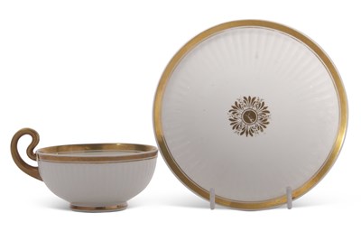 Lot 123 - Swansea porcelain paris shaped cup and saucer...