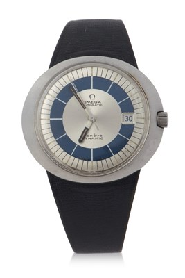 Lot 424 - An Omega Geneve dynamic with a two tone blue...