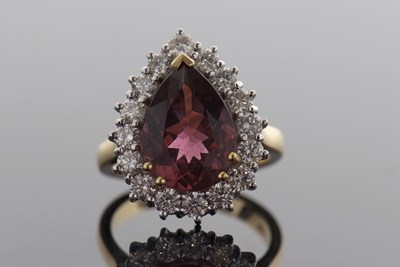 Lot 357a - 18ct yellow and white gold Pear cut Tourmaline...