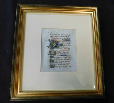Lot 630 - Manuscript leaf on vellum, from a Book of...