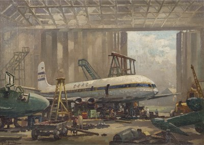 Lot 614 - George Ayling (British,1887-1960), BOAC Comet,...