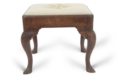 Lot 512 - A Georgian cabriole legged foot stool, the top...