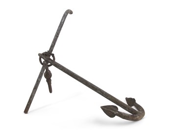 Lot 486 - A large iron ships anchor, 120cm high