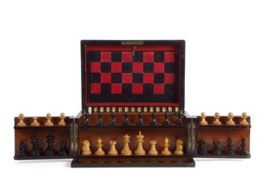 Lot 460 - Victorian games compendium box of hinged...