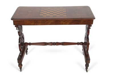 Lot 529 - A Victorian walnut veneered and inlaid table,...