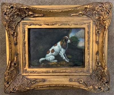Lot 21 - G. Roy (British,19th century), spaniel in a...