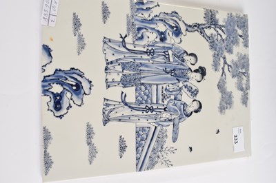 Lot 333 - A Chinese porcelain rectangular panel painted...