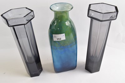 Lot 352 - A vase with a blue and green mottled design...