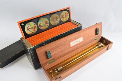 Lot 382 - A boxed collection of lantern slides and...