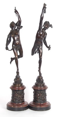 Lot 526a - After Giambologna: a pair of Grand Tour bronze...
