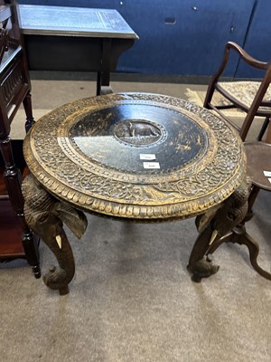 Lot 535 - 20th Century Indian hardwood circular...