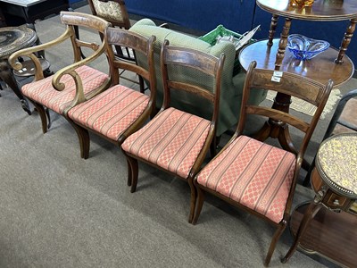 Lot 537 - Set of four 19th Century mahogany bar back...