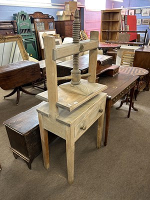Lot 554 - A vintage linen press cabinet with central...