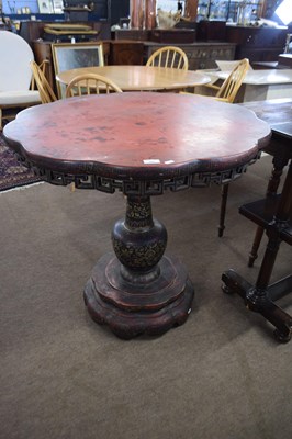 Lot 562 - An unusual Chinese red and black lacquered...