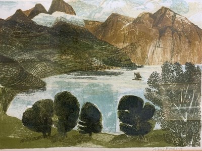 Lot 22 - Anne Rooke (British, 20th century), lake and...