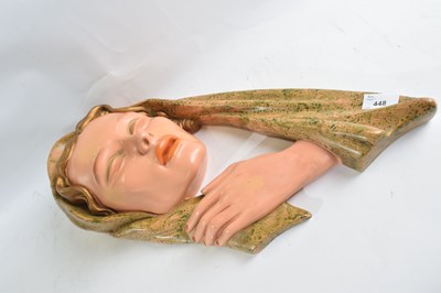 Lot 448 - A large plaster wall decoration of the Madonna