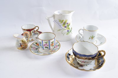 Lot 476 - A Royal Worcester large jug with painted view...