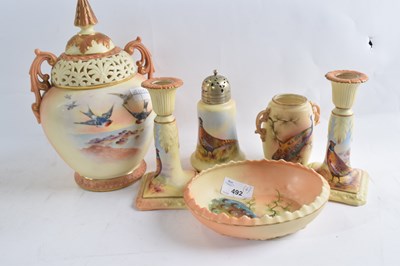 Lot 492 - A further group of Worcester (Locke & Co)...