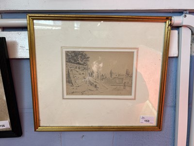 Lot 153 - Woman Walking on a Village Path, unsigned,...