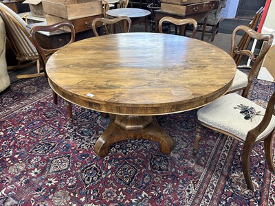 Lot 581 - 19th Century rosewood circular pedestal dining...