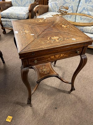 Lot 586 - An Edwardian rosewood and inlaid envelope form...