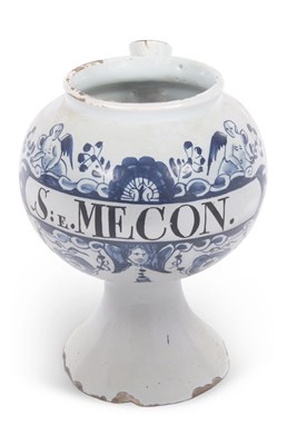 Lot 89 - A Delft drug jar probably London circa 1740 of...