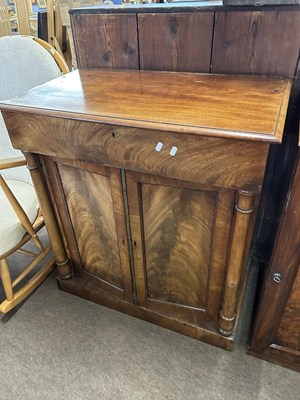 Lot 639 - Small Victorian mahogany sideboard with single...