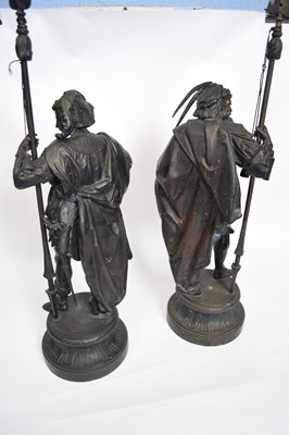Lot 95 - Pair of 19th century bronzed spelter models of...
