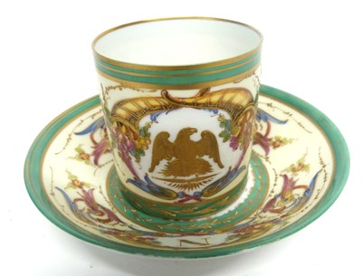 Lot 104 - Sevres style 19th century cup and saucer, the...
