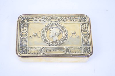 Lot 155 - WWI 1914 Christmas tin with Christmas greeting...
