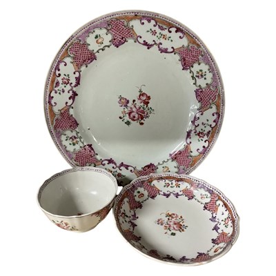 Lot 322 - Chinese Export Cup and Saucer & Plate