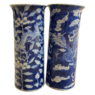 Lot 300 - Pair of 19th century Chinese porcelain vases...