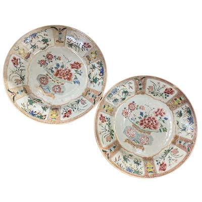 Lot 303 - Pair of 18th Century Chinese porcelain famille...