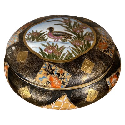 Lot 306 - Japanese porcelain box and cover, the brown...