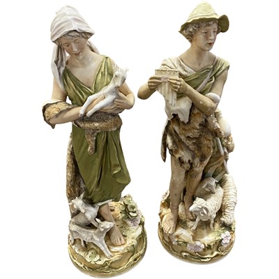 Lot 348 - A pair of early 20th Century Royal Dux vases...