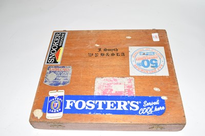 Lot 395 - Wooden cased hard plastic snooker triangle...