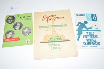 Lot 444 - Mixed Lot: World Professional Snooker final...