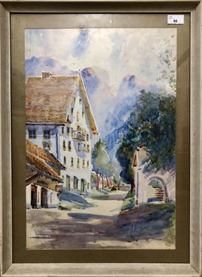 Lot 86 - 20th Century Alpine landscape, watercolour,...