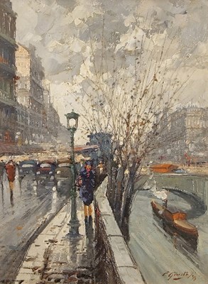 Lot 513 - Fausto Giusto (Italian,1867-1941), Le Pont...