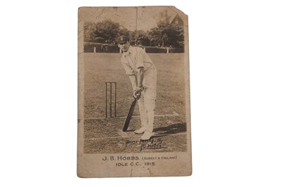 Lot 192 - Cricketing postcard featuring Jack Hobbs...