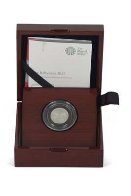 Lot 307 - The Britannia 2017 platinum proof quarter oz...