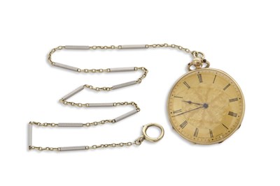 Lot 317 - A yellow metal pocket watch with a bi-metal...